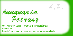 annamaria petrusz business card